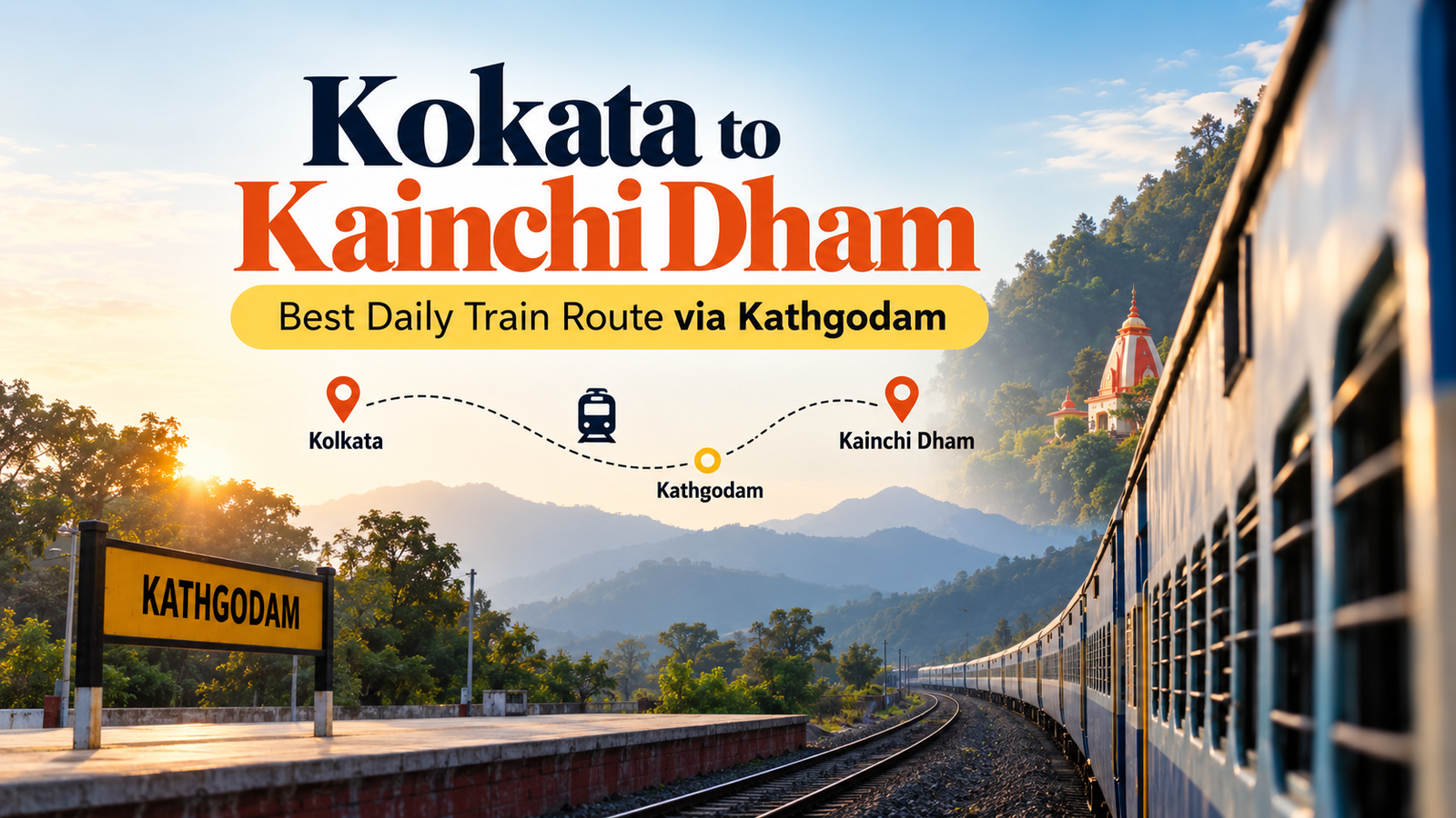 Kolkata to Kainchi Dham: Best Daily Train Route via Kathgodam