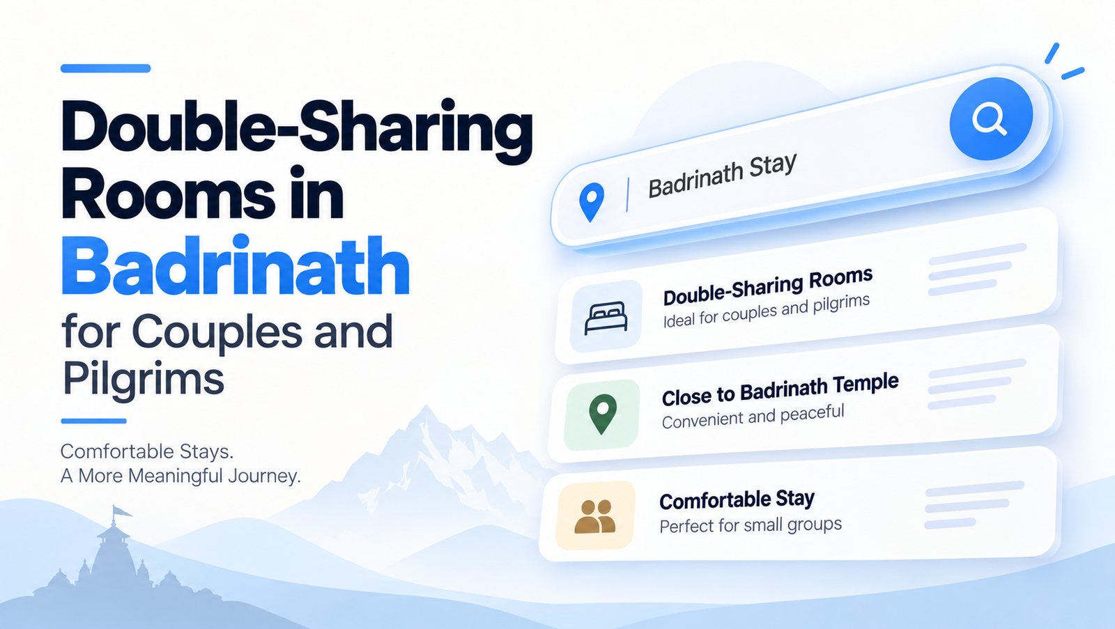 Double-Sharing Rooms in Badrinath for Couples and Pilgrims