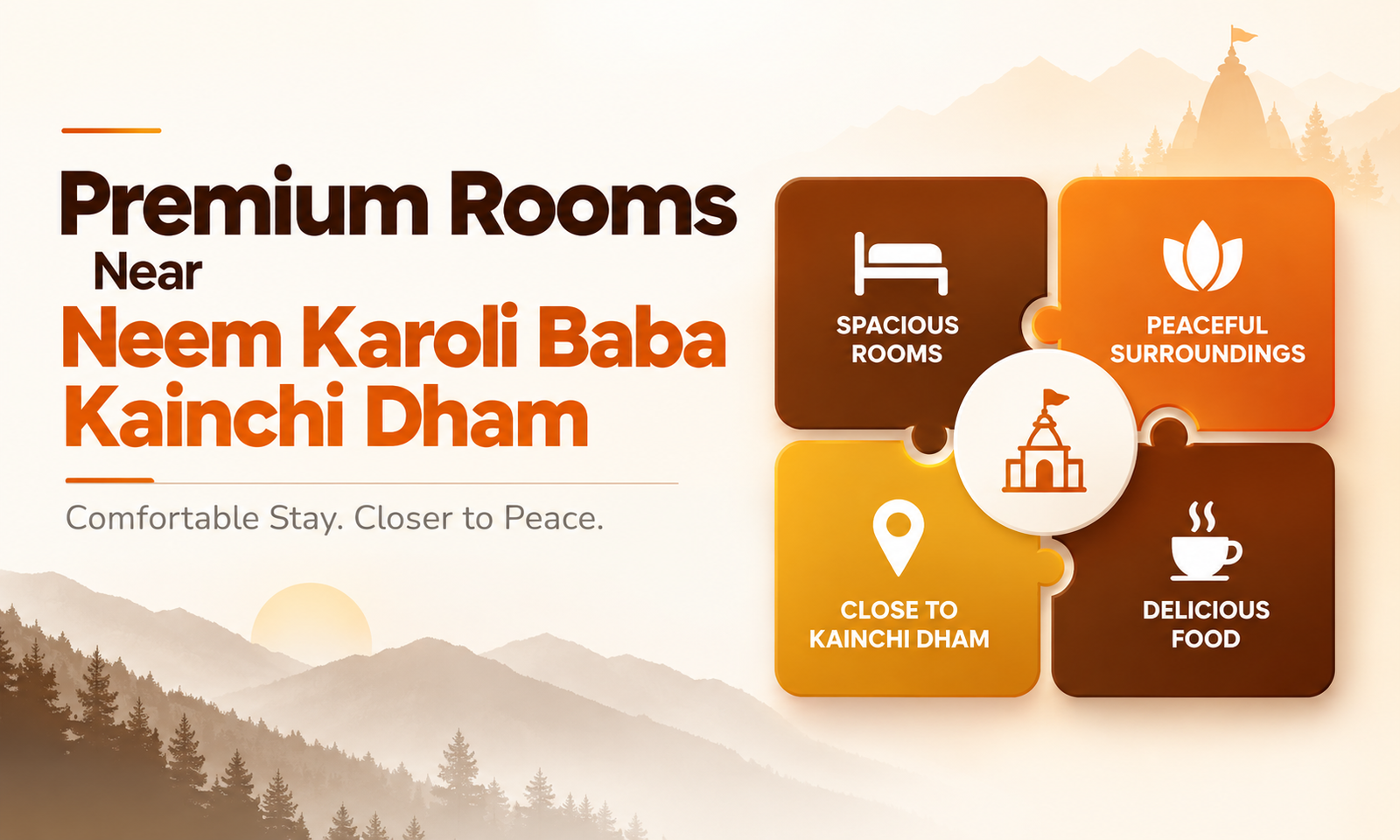 Premium Rooms Near Neem Karoli Baba Kainchi Dham