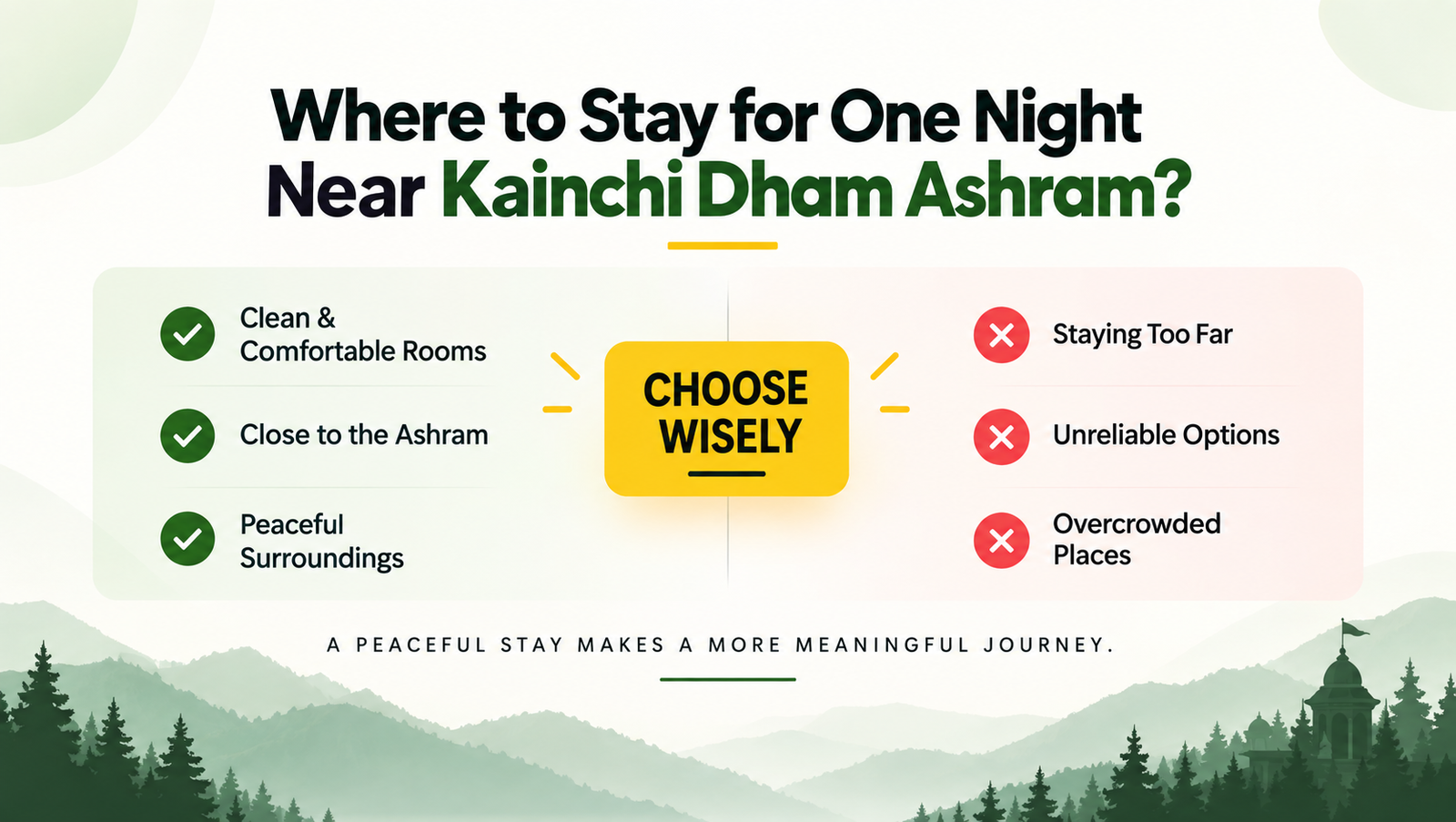 Where to Stay for One Night Near Kainchi Dham Ashram