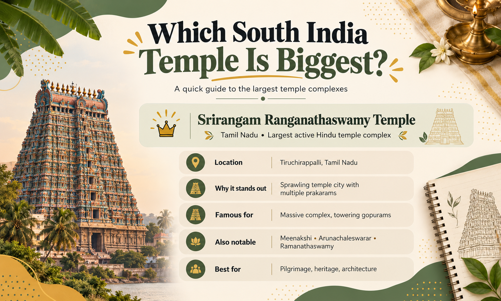 Which South India Temple Is Biggest?